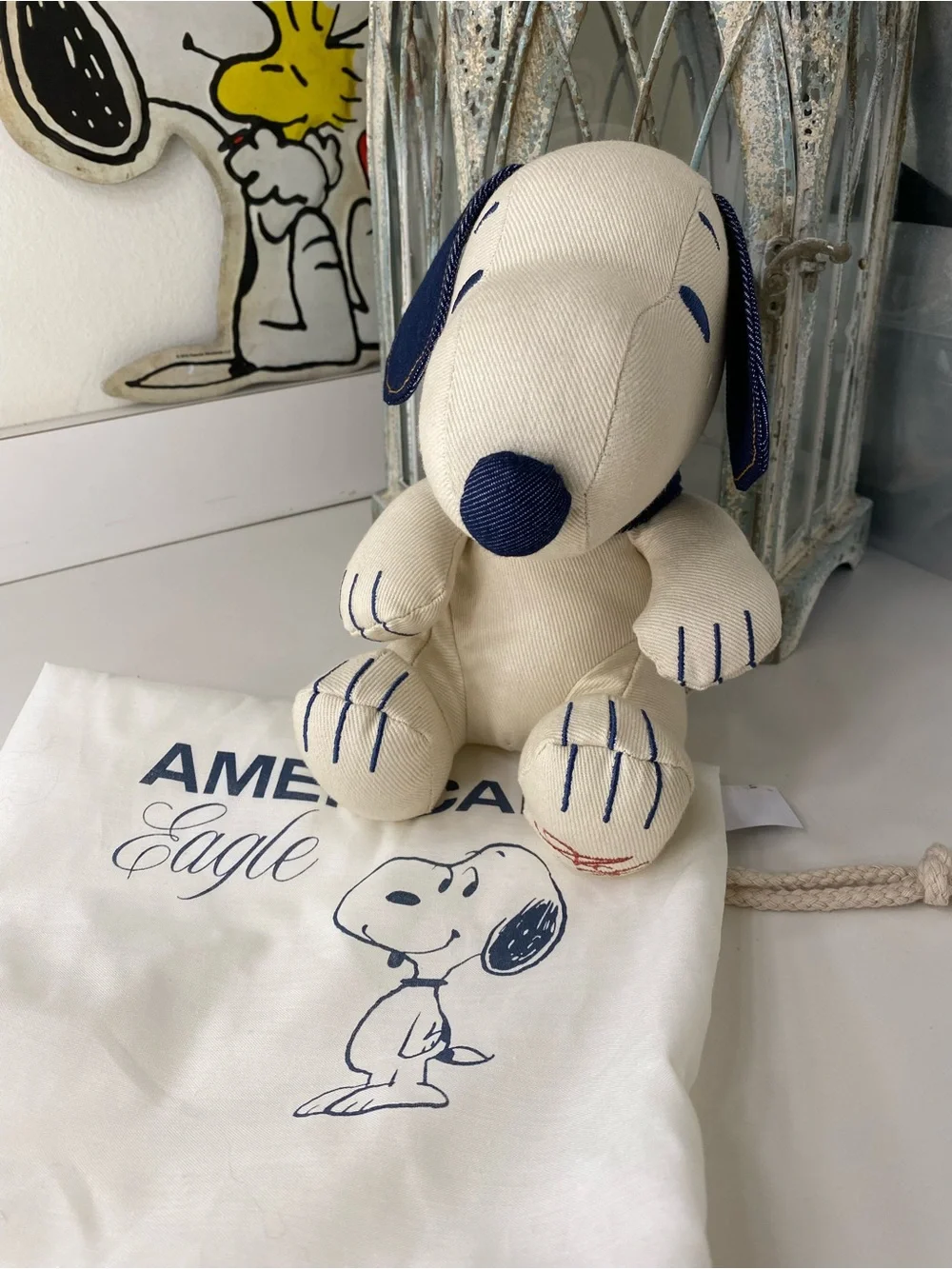 American Eagle Outfitters x Snoopy Dog Toy denim fabric